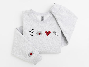 Embroidered Nurse Sweatshirt, Nursing Student Sweatshirt, Embroidered Nurse Crewneck, Gift for Nurse, Trendy Nurse Crewneck, Nursing Student